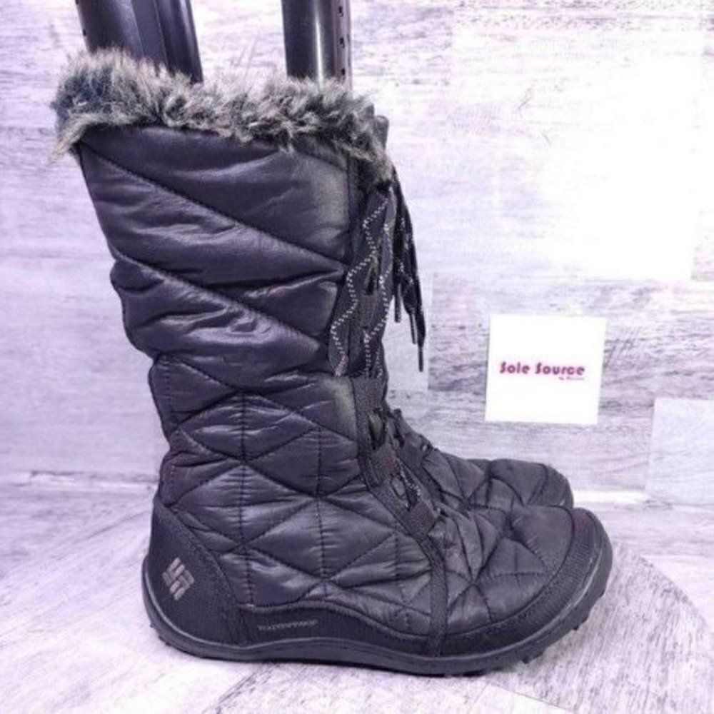 Columbia Minx Mid Waterproof Faux Fur Line Winter Boot Black Women's sz 6.5